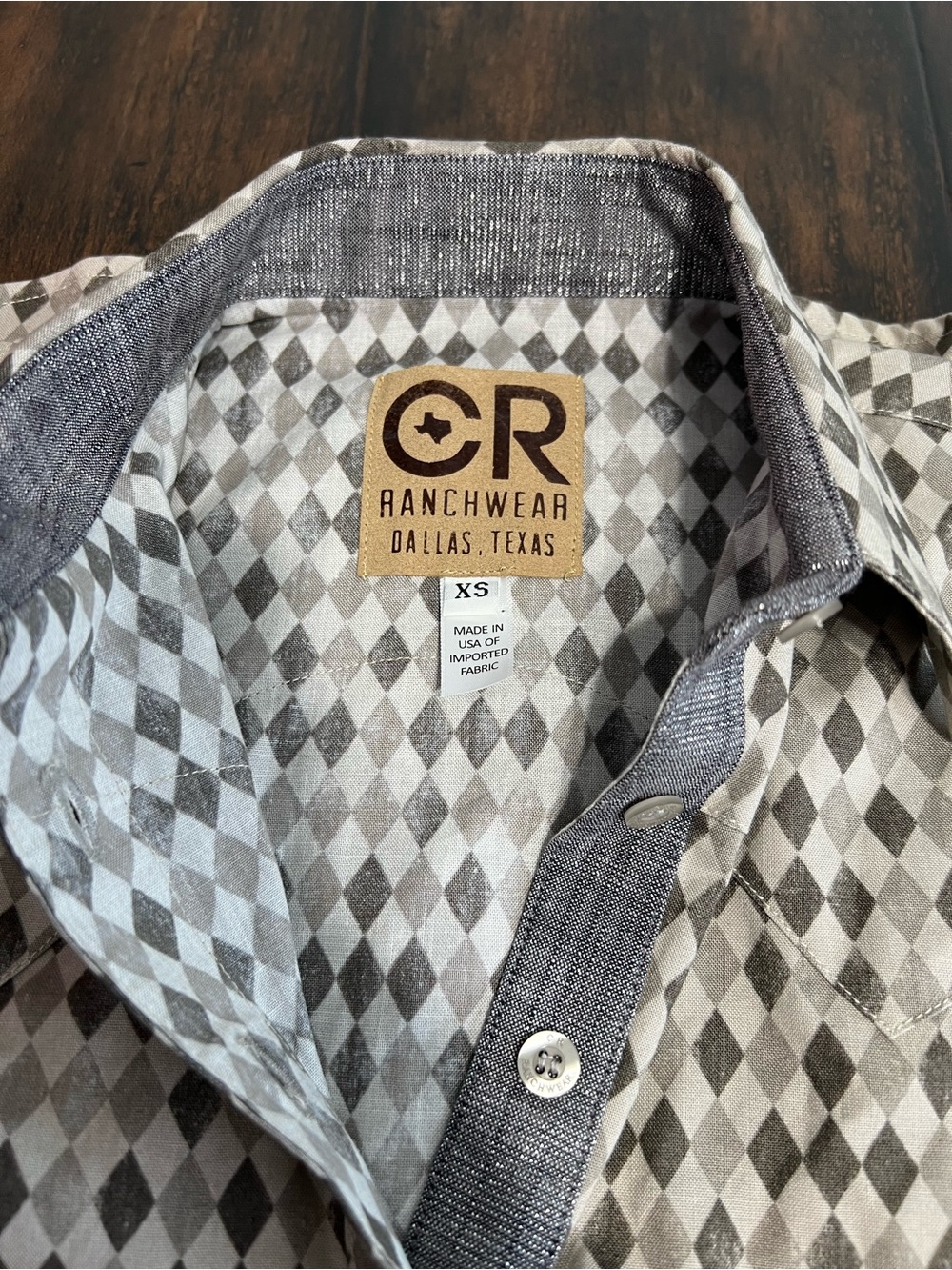 CR Ranchwear NWT Women’s Sz XS Fitted Brown Tan Button Up Long Sleeve Shirt